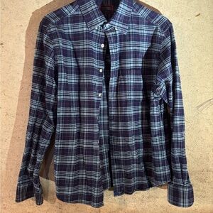 UNTUCKit Men's Blue Checkered flannel Shirt